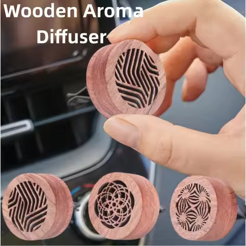 Wooden Aroma Diffuser Car Essential Oil Diffuser Car Vent Clip Wooden Carved Aromatherapy Diffuser C