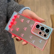 Suitable for Galaxy S24/S25 Colorful Bow LED Phone Case, Phone Case with Flash LED Caller ID Functio