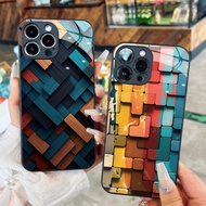 3d Cube Color Puzzle Glass Case for iPhone 17 16 15 14 13 12 11 8 7 6 6s 6p 7p 8p 6g 7g 8g Pro Max X