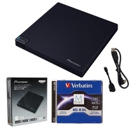 Pioneer BDR-XD08UMB-S Portable 6X Ultra HD 4K Blu-ray Burner External Drive Bundle with Cyberlink So