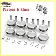 8Pcs Car Engine Part Pistons & Rings Set 11257647339 11257556955 Φ89.00mm For BMW N63B44 4.4L 4395cc