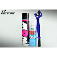 ( โปรโมชั่น++) คุ้มค่า สเปรยล้างโซ่ WOW EXTRA (เล็ก) + สเปรย์หล่อลื่นโซ่ BOSNY (เล็ก) + แปรงขัดโซ่ ร