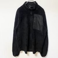 古著 Champion 長袖羊毛夾克，圍巾外套，黑色，純色，normcore，L 碼