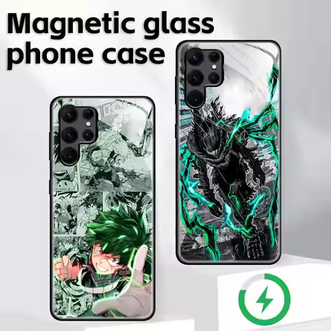 Deku My Hero Academia Phone Case For Samsung S25 S24 S23 S22 S21 S20 Plus Ultra Note20 Glass Magneti