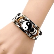 Luminous Tai Chi Gossip Taomen Yin Yang Pattern Bracelet Bracelet Bracelet Boys Girls Men Wrist Hand