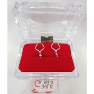 Jr317D341D 5-sided jersey earrings, genuine white gold goddessan toy, white gold, weight 0.800, 70% 