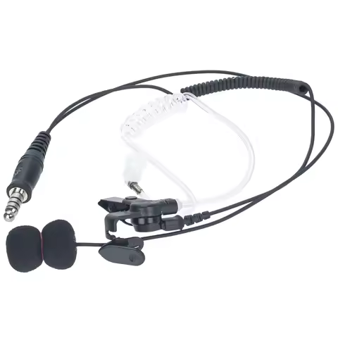 Tactical Bike Helmet Headset 7.1mm NATO Plug - Air Tube Mic Wind-Resistant Covert Comm for Groups