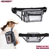 BEHOOFF Chest Bag, Transparent Waterproof Waist Bag, Cosmetic Bag Adjustable Shoulder Strap Pouch Mu