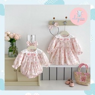 Romper Dress Anak Cewek Bonus Bando Baju Kembaran Kakak Adik Jumpsuit Jumper Bayi Perempuan Free Ban