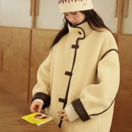 米白/咖啡 兩面穿 斯德哥爾摩 雙面穿羊羔毛中短款冬外套