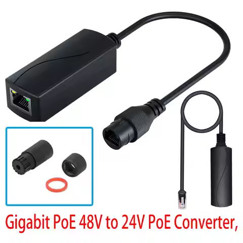 New PoE 48V to 24V PoE Converter, RJ45 Port Output 24V/1A, IEEE802.3af/at for Passive 24V Devices 3 