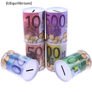 1pc Celengan Uang Koin Euro Dollar Bentuk Silinder