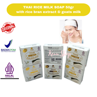 KS - Sabun Cuci Muka Sabun Thai Rice Milk Soap isi 6 – Sabun Beras Sabun Susu Pembersih Wajah Glowin