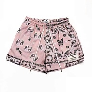 Basketball shorts men's retro street shorts blue cashew print basketball street men's hip-hop summer