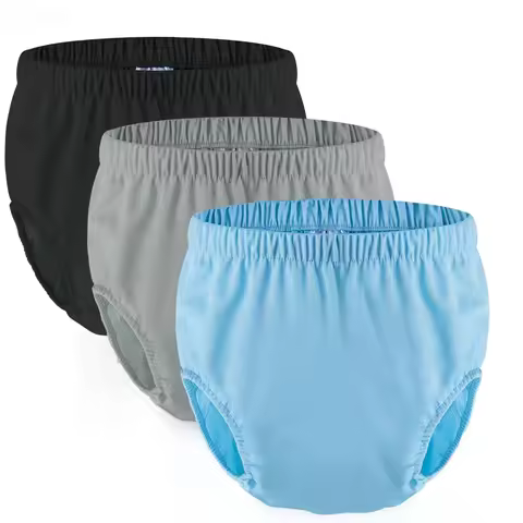 2pcs Waterproof Diaper Pants S-XXL for Adults Washable Diaper Care Pants Leak-proof Pants Swimming P