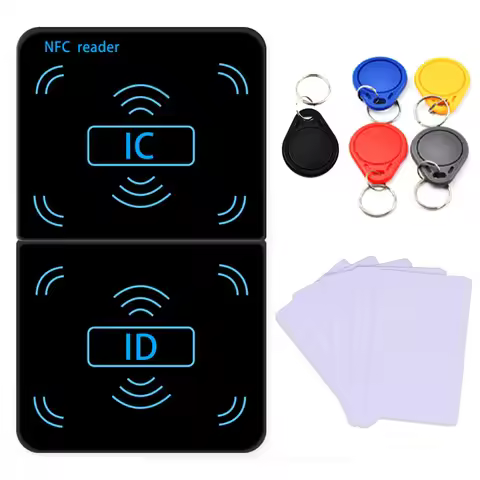 125Khz 13.56Mhz USB UID T5577 EM4305 RFID NFC Reader Writer Copier Duplicator Keyfob Smart Card Tag 