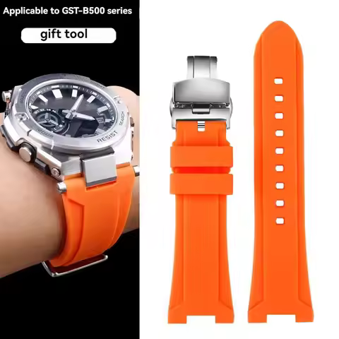 GST-B500D Rubber Watch Strap for Casio G-SHOCK Steel Heart GST-B500D/AD Series Silicone Watch Notch 