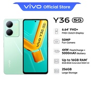 vivo Y36 5G Smartphone (8+8GB EXTENDED RAM+256GB ROM/44W FlashCharge/5000mAh/50MP Fun Camera/6.64" FHD+ Datch Display)
