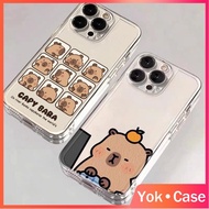Cute Capybara Case for iPhone 16 15 14 13 Pro Max 12 11 XS XR 8 7 Dustproof Casing Shockproof Cover