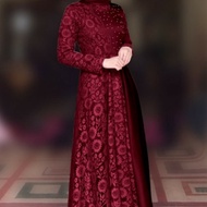 Baju Gamis Muslim Ter Carisa Maxi Maroon