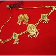 Choker Set With Earrings / Indian Fitting Choker Set