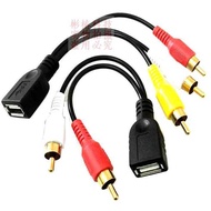 Double Lotus Head Audio Cable av to usb One Point Two 3.5m Three-Color Cable Adapter rca Plug Audio 