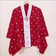 Top BLUS BATIK JUMPUTAN MERAH PUTIH 17 AGUSTUS ATASAN BATIK KANTOR