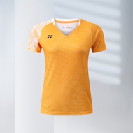 ชุดการแข่งขันแบดมินตันกีฬาใหม่เสื้อเจอร์ซีย์แขนกางเกงฝึก381-2สีเหลืองและสีเทา2024