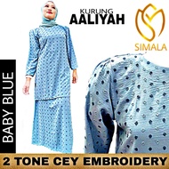 AALIYAH BAJU KURUNG MODEN Exclusive 2 Tone Material Cey Embroidery Baju Kurung Ironless Murah PLUS S