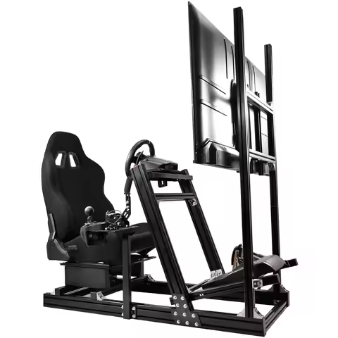 Aluminum Racing Cockpit: Monitor Stand, for Logitech/Thrustmaster/Fanatec (No Wheel/Pedals/Shifter),