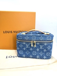Louis Vuitton LV Nice Mini Denim 藍色牛仔 (附送可調節肩帶) 化妝包 Vanity