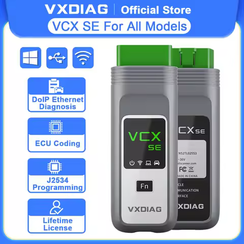 VXDIAG VCX SE with All Car Brands 17-in-1 Car OBD2 Diagnostic Scanner Full System Diagnostic J2534 P