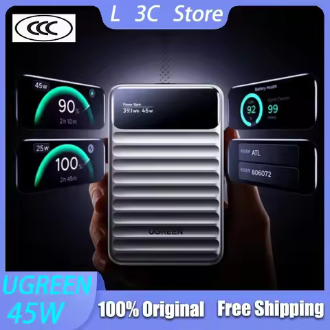 UGREEN 45W 10000mAh Portable Power Bank Fast Charging Built In Cable CCC Power Bank High-Capacity Di