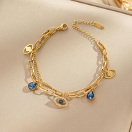 Gelang Mata Jahat Uniseks Boleh Laras Emas 18K Meningkatkan Cinta dan Menjauhkan Jahat Reka bentuk T