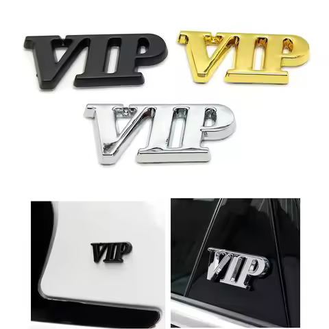 3D Metal VIP Car Sticker Emblem Badge Decals For Audi Nissin Subaru Honda Suzuk Lexus Chevrolet Peug