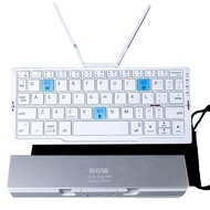 Mini Foldable Bluetooth Keyboard with Magnetic Stand,Aluminum Alloy Mini Quiet Folding Keyboard Port