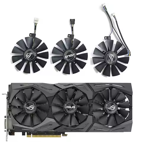 3FAN 88MM T129215SU Cooling Fan Replace For ASUS AREZ ROG Strix RX VEGA56 VEGA64 580 590 480 OC Edit