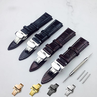 For Seiko SKX007 Watch Replace Strap Genuine Leather Watchband with Auto Stailess Steel Butterfly Clasp Bands Croco Grain Bracelet