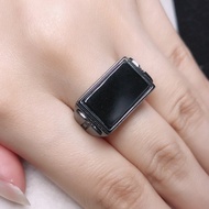 墨翠馬鞍戒指 925純銀 | 天然緬甸A貨翡翠 | 送禮