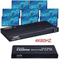 4K 60hz 1x8 HDMI Splitter 1 IN 2 4 6 8 Out 1x2 1x4 HDMI Splitter HDMI 2.0 Video Converter for PS4 PC DVD Camera To HD TV Monitor