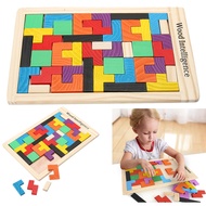 Tangram Tetris Wooden Intelligence Puzzle Toy Motor Puzzle For Little Ones - Yalinestore