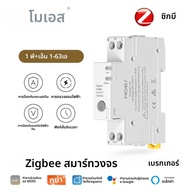 MOES Tuya Zigbee Smart Circuit Breaker 63A พร้อมนาฬิกาปลุกเกณฑ์ชุดทนไฟไฟฟ้า Monitor V0 ควบคุมผ่าน AP
