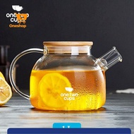 One Two Cups Glass Teapot Heat Resistant Fire Strainer Teapot 1L - BR-384