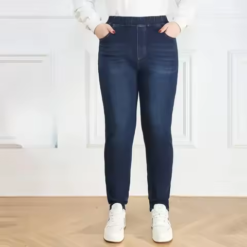 Plus Size 7XL 9XL Jeans Women Large Slim Fit 150KG High Waist Trousers Elastic Female Pencil Pants S