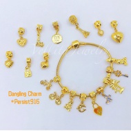 barang kemas <C15> Accessories Trendy Dangling Charm 999.9 Gold Plated