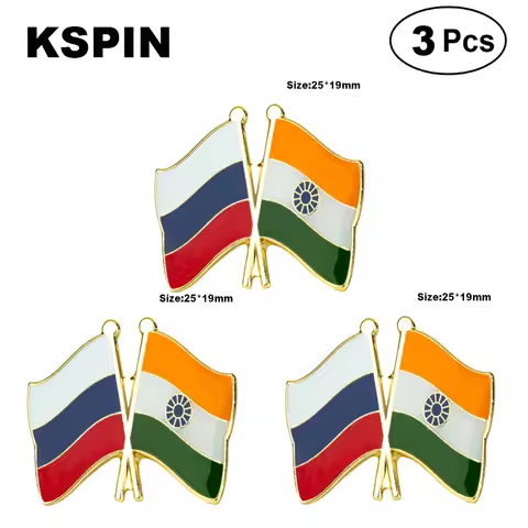 Russia India Frendship pride Bow Flag Brooches Lapel Pin Flag badge Brooch Pins Badges