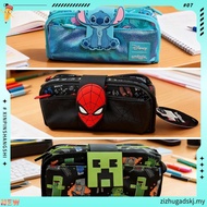 Smiggle Minecraft Spiderman Pencil Case Large-Capacity Stationery Bag Double Zipper