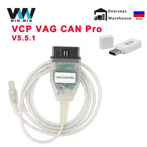 VCP VAG CAN PRO V5.5.1 K-line OBD 2 OBD2 Car Diagnostic Auto Tool FTDI VCP CAN PRO Scanner Cable For
