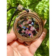 PENDANT ORGONITE SOLFEGIO DUAL RODIN + 7 CAKRA CRYSTAL