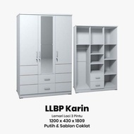 3-door Wardrobe With Many Partitions